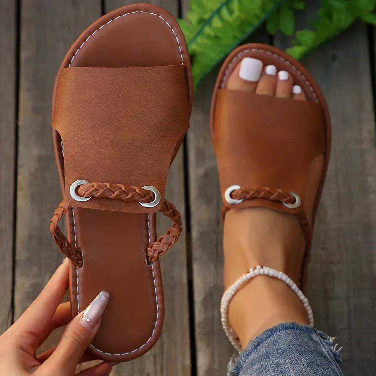Woven Slip-On Sandals